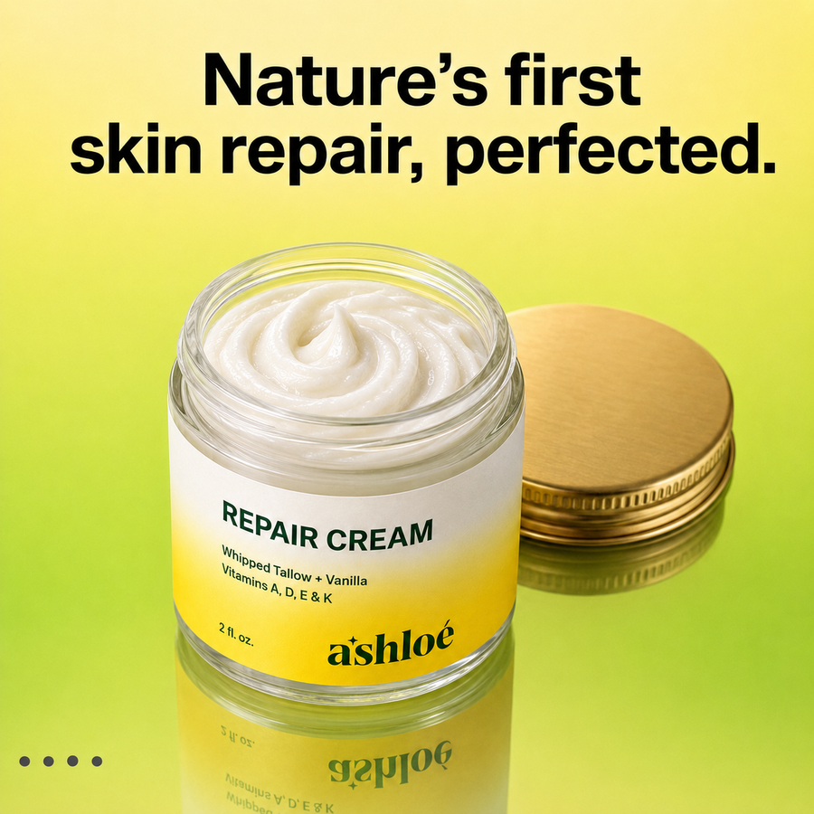 Open Ashloé Repair Cream jar showing whipped texture